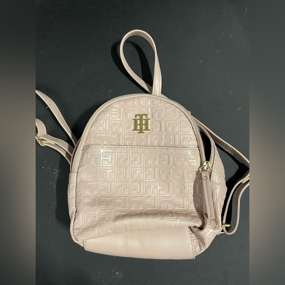 TOMMY HILFIGURE SMALL PINK BACKPACK WOMENS